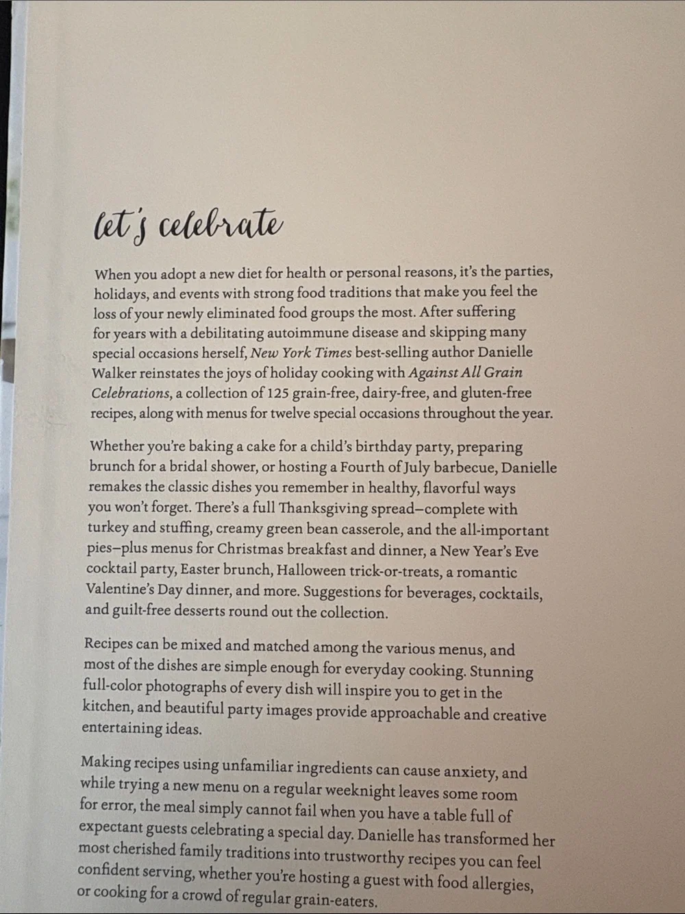 N/A celebrations cookbook
